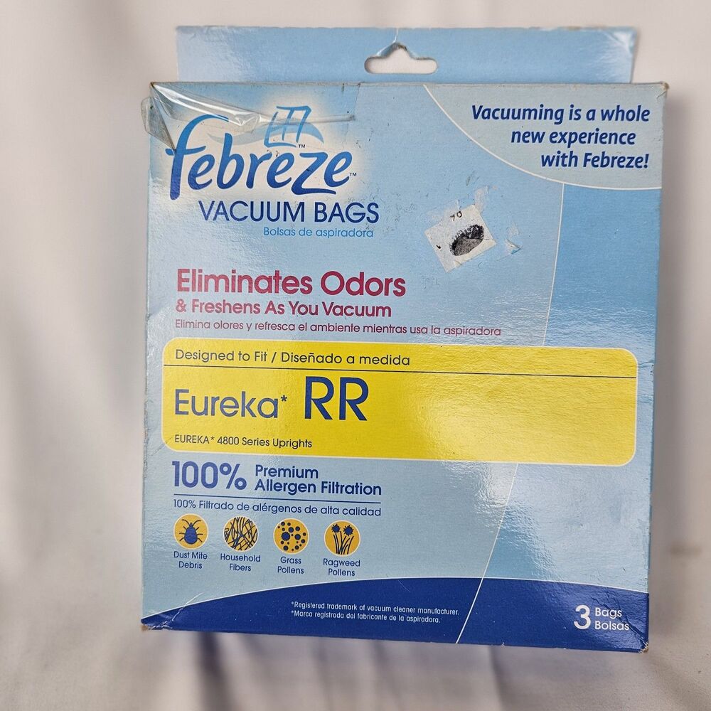 Eureka RR Febreze 3 Vacuum Bags Fits Upright